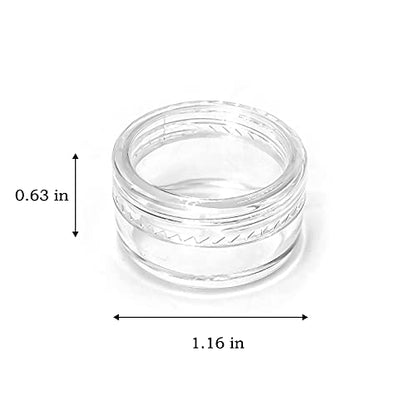 55Pcs 5Grams Sample Containers with Lids and Labels Small Mini Clear Acryli