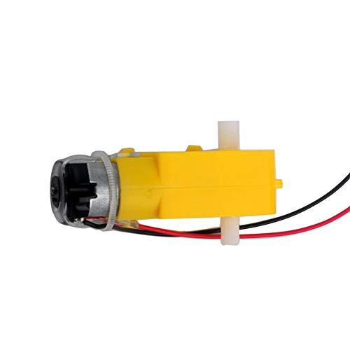 Mini DC Electric Gearbox Dual Shaft Geared TT Motor Plastic Tire Tyres Wheel DC 3-6V for Ar duino 1:48 Smart Car Robot (4 Sets)