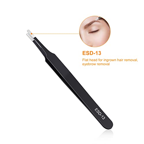 kaverme 3PCS Precision Tweezers Set, Upgraded Anti-Static Stainless Steel