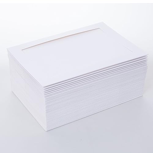 50 Sets Photo Frame Cards with Envelopes 4x6 Paper Picture Frames Bulk - color: White, size: 4X6