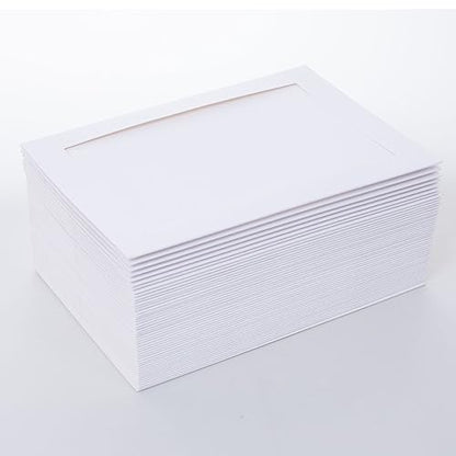 50 Sets Photo Frame Cards with Envelopes 4x6 Paper Picture Frames Bulk - color: White, size: 4X6