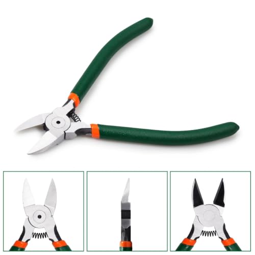 SPEEDWOX Wire Flush Cutters 6 Inch Precision Side Cutter Wire Cutter Pliers with Spring Functional Precision Tools for Cutting Electronics Wires Handmade and Any Clean Cut Needs - size: 6"