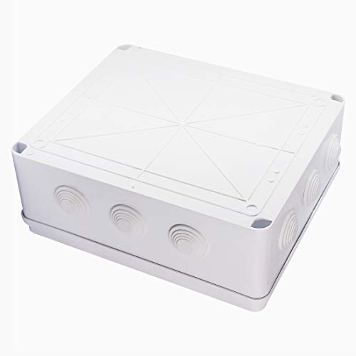 Zulkit Junction Box ABS Plastic Dustproof Waterproof IP65 Universal Electrical Boxes Project Enclosure White 11.8 x 9.8 x 4.7 inch (300mmx250mmx120mm) - size: 11.8" x 9.8" x 4.7"