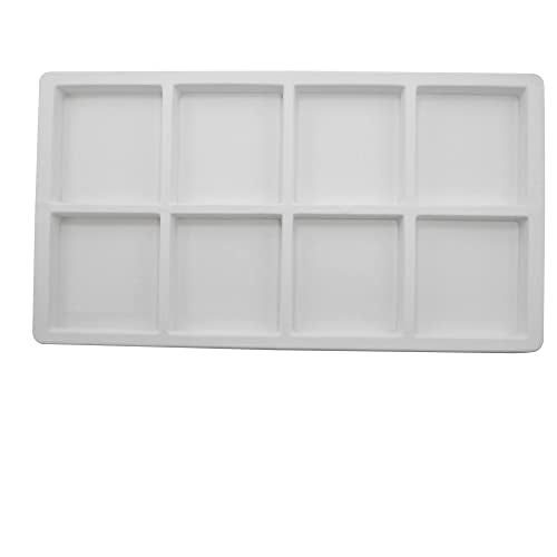 CuteBox Company White Plastic Tray (14.75” x 8.25” x 1”) with 8 Compartment White Flocked Tray Insert for Jewelry Storage, Organization, Merchandise, Display - color: 1pc, size: 8 Compartment