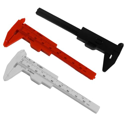 3Pcs Mini Plastic Vernier Caliper 80mm, Double Scale Measuring Tool