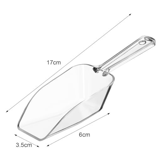 Hestya 4 Pcs Multi Purpose Clear Plastic Scoops for Candy Buffet, 6.69 Inch