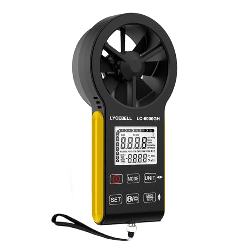 Anemometer Handheld CFM Meter 0-999900 ft3/min, Wind Speed Meter 0.3~30 m/s