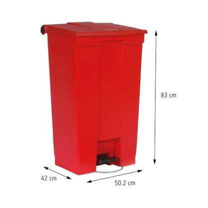 Rubbermaid Commercial Products Slim Jim Front Step On Trash Can, Red, 23-Gallon, Hands-Free Solution for Medical Waste in Hospitals/Labs/Emergency/Patient Rooms - color: Red, size: 23 gallon