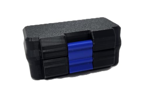 3D Printed - 3ml Vial Storage Case - Freezer Safe Hard Shell Peptide Case for Home, Fridge, Travel (Black/Blue, 10 3ml Vials) - color: Black/Blue, size: 10 3ml Vials