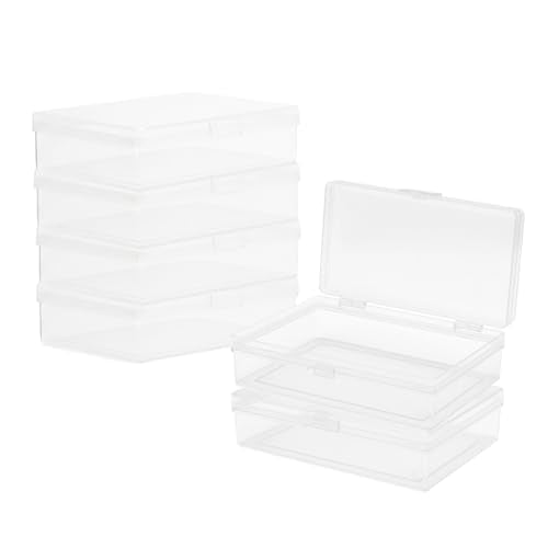 6-Pack Clear Plastic Storage Containers with Hinged Lid - color: Zfyoung 6 pcs plastic cosmetic jar