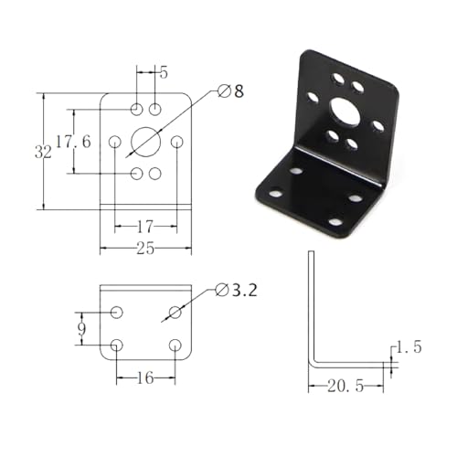 TT Motors Mounting Bracket Holder L Fixed Seat Gear Reduction Motor Holder Bracket with for TT Motors - size: TT Motor Bracket