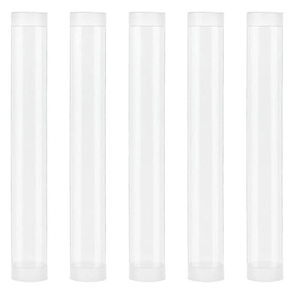OLYCRAFT 5 Set Transparent Plastic Storage Tubes 1.6x12 Inch Test Bottle Organizers Boxes with Lid Plastic Transparent Hollow Tube Plastics Clear Hollow Tube for Beads Bath Salt Wedding Storage - size: 1.6x12 Inch