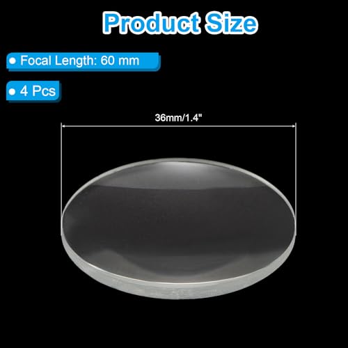 PATIKIL Concave Lens 160mm Focal Length 36mm (1.4") Diameter Round White - size: 1.4inch