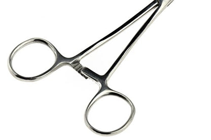 SE 8-Inch Stainless Steel Straight Forceps - Self-Locking, Serrated Tip for Precision Grip and Clamping - Perfect for Crafting, Fishing Tasks, Jewelry Making, and More! -680FS - size: 8", style: Straight