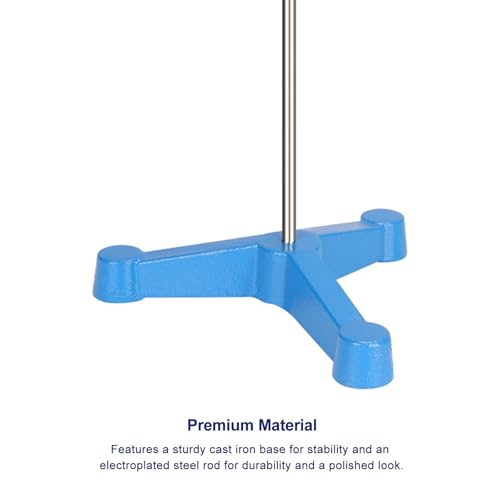 stonylab Lab Stand, Laboratory Stand Support Triangular Tripod Retort Base Support Stand with Rod (23.86 inch L)