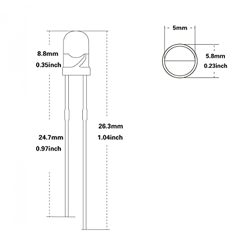 100PCS 5mm RGB Slow Flashing LED Diodes, Clear Lens - color: (Transparent) Slow Flash, size: 5MM