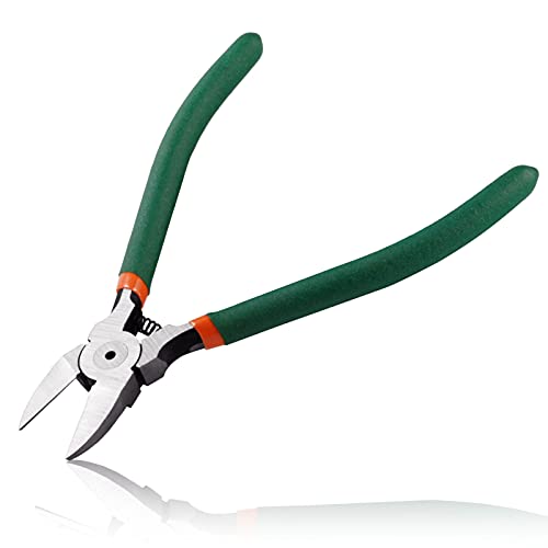 Precision Diagonal Pliers 6" Flush Wire Cutters with Spring Side Cutting Pliers for Soft Wires & Jewelry Making - size: 6"