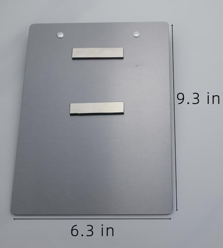 Stainless Steel Magnetic Clipboards,Metal Clipboard with 304 Low Profile Clip,Black Board for Fridge,Cooking Recipe Splints,Message Board (6.3"x9.3") - style: 6.3"x9.3"