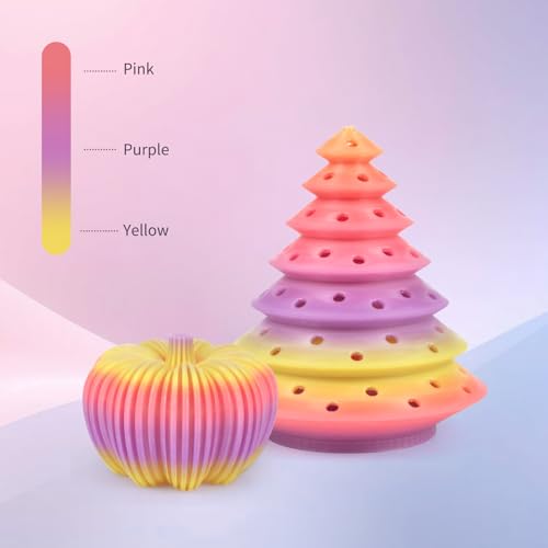 iSANMATE Rapid Translucent PLA Filament 1.75mm, Multicolor Rainbow PLA, Dimensional Accuracy ±0.02mm, 1kg Spool-Autumn Pumpkin - color: B- Clear-autumn Pumpkin