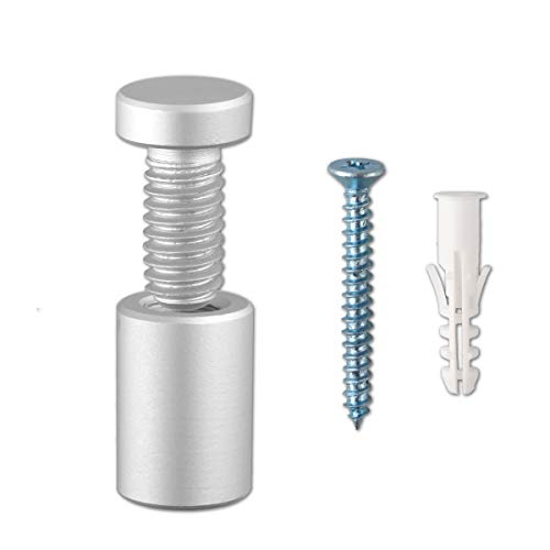 Sign Standoff 1/2" x 3/4", Solid Aluminum Sign Standoff Screws Mounting Hardware for Glass Panel, Acrylic Panel,Pack of 4 - color: Silver, size: 1/2"x3/4" 4 Pack