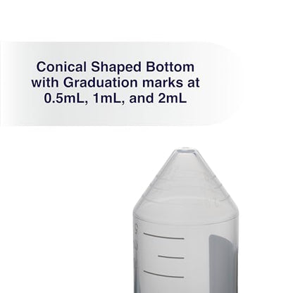 Kashi Scientific 50mL Screw-Cap Conical Centrifuge Tubes, Sterile Transparent Test Tubes with Printed Graduation and Write-on Spot [50mL, 100] - size: 50mL Conical, Sterile