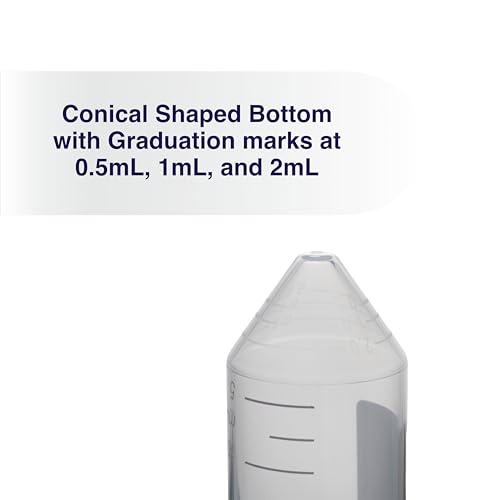 Kashi Scientific 50mL Screw-Cap Conical Centrifuge Tubes, Sterile Transparent Test Tubes with Printed Graduation and Write-on Spot [50mL, 100] - size: 50mL Conical, Sterile