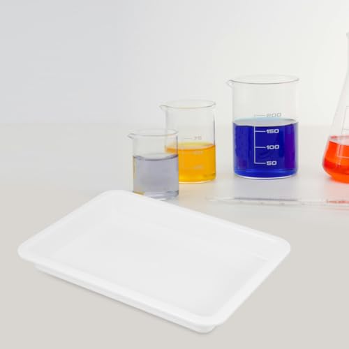 ULTECHNOVO 3Pcs Lab Tray Chemical Resistant Leak Proof 9.6x7.2x3.1in - color: Whitex3pcs, size: 9.7" x 9.7" x 3.2"