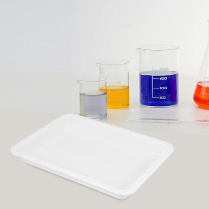 ULTECHNOVO 3Pcs Lab Tray Chemical Resistant Leak Proof 9.6x7.2x3.1in - color: Whitex3pcs, size: 9.7" x 9.7" x 3.2"