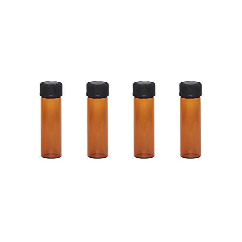Pack of 100 Glass Vials with Black Phenolic Screw Caps (4ml, Brown) - color: Brown, size: 4ml