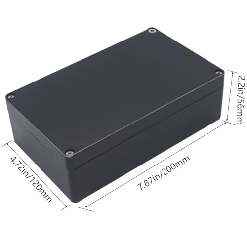 Junction Box IP65 Waterproof ABS Plastic Electrical Project Case Power Junction Boxes, Project Box with 4 PCS M16 Cable Glands 7.87x4.72x2.2 inch (200 x 120 x56 mm) - color: Black, size: 7.87"x4.72"x2.2"