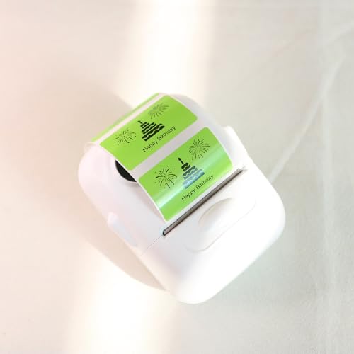Hybsk Portable Printer Label Paper Multi-Purpose Tear Resistant Direct Thermal Labels Self-Adhesive Stickers Compatible with P50 Label Maker (Green, 4 Rolls) - color: Green, size: 4 Rolls