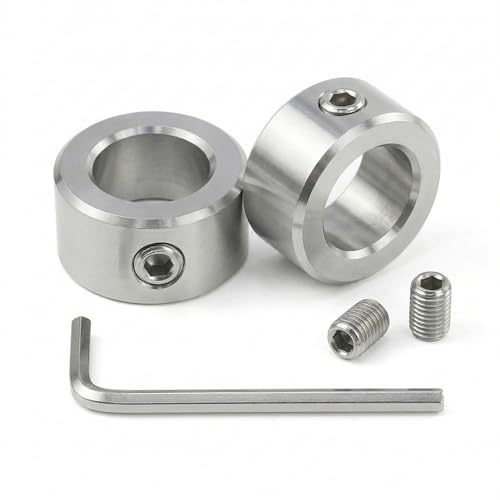 2PACK 304 Stainless Steel Shaft Collars 18mm Bore with Screws for 3D Printer - size: 18mm