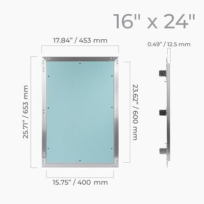 16" x 24" Inch Wall Access Panel - Waterproof Drywall Panel & Aluminum Frame Crawl Space Hatch Door - Plumbing Access Panel for Wall & Ceiling, HVAC - Drywall Access, Cover - size: 16 x 24