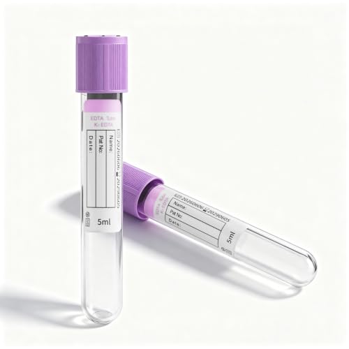 100 Pcs 5ml Plastic Tubes with Purple Caps for Laboratory Use - color: Purple-5ml-100