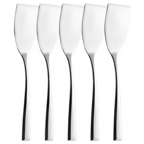 5Pcs Stainless Steel Spatula, 9.8 Inch One-Piece Metal Flat Turner, Sleek Mirror Finish Spatulas for Cast Iron Skillets, Air Fryer, Baking & Flipping - color: 5 pack-Spatula(9.8-Inch)