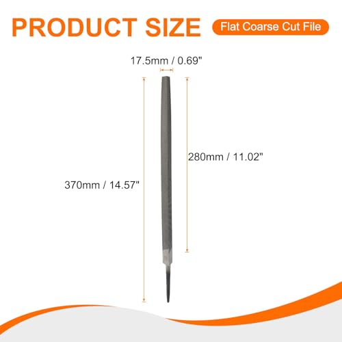HARFINGTON 2pcs Triangle Medium Teeth Cut File 12" Double Cut Teeth High Carbon Steel Hand Rasp File Without Handle for Metal Wood Deburring Removing - size: 12", style: Medium