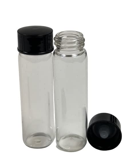 144 PCS, 17mm X 60mm [2 Dram, 8ml] Clear Glass Vials with Plastic Cone Liner Cap