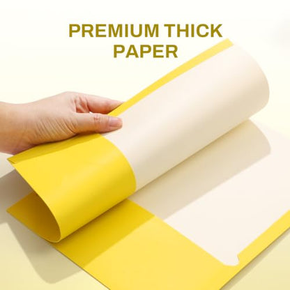 SUNEE Folders with Pockets 3 Hole Punched(50 Pack, Yellow), 2 Pocket Folders Fit Letter Size Paper, Paper File Folder for School Office Home Business - color: Yellow
