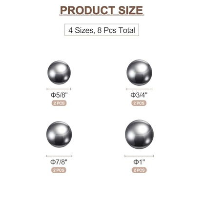 uxcell 8pcs G10 Precision Balls Assortment Kit 5/8" 3/4" 7/8" 1" Chrome Steel Solid Bearing Balls