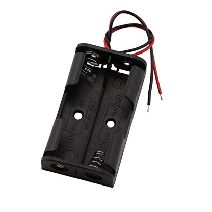 6 Pieces 2 Slots x 1.5V AA Battery Case Holder Battery Spring Clip Storage Box with 6 inches Wire Leads - size: 6 x 2 Slots AA without Switch
