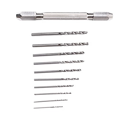 Double Hand Drill, Proof Durable Brass Construction with 2 Collet Design, Precision Twist Bit Hand Drill Set for Electronic Assembly, Model Making, Hobby Projects