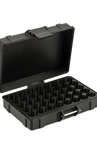 40-Slot 3 ml Vial Case | Large Organizer | Organizer for GLP-1, Peptides, Research - color: Black
