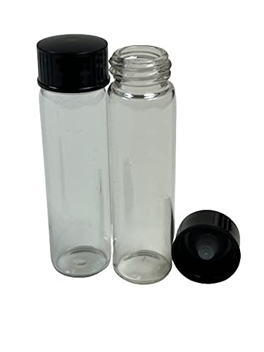 144 PCS, 17mm X 60mm [2 Dram, 8ml] Clear Glass Vials with Plastic Cone Liner Cap