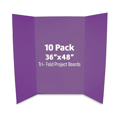 Flipside Products 36” x 48” Project Boards for Presentations, Science Fair, School Projects, Event Displays and Trifold Picture Board, Proudly Made in USA - Purple - 10 Pack - color: Purple, size: 10 Pack