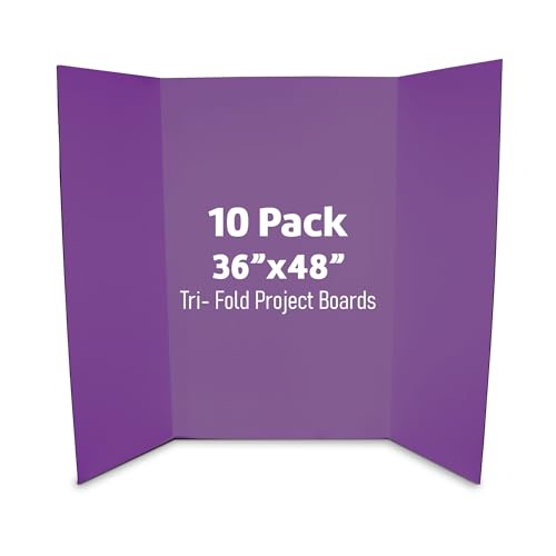 Flipside Products 36” x 48” Project Boards for Presentations, Science Fair, School Projects, Event Displays and Trifold Picture Board, Proudly Made in USA - Purple - 10 Pack - color: Purple, size: 10 Pack