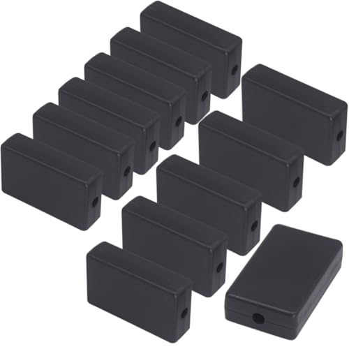 Zulkit 12Pcs Project Boxes ABS Plastic Electrical Project Case Power Junction Box Black 2.36 x 1.42 x 0.67 inch (60 x 36 x 17 mm) - color: 12 PCS, size: 2.36" x 1.42" x 0.67"