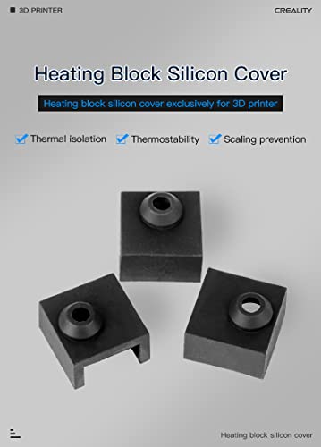 3PCS Official Creality Ender 3 Heating Block Silicone Case, Silicone Sock for Heat Block MK7/MK8/MK9 Extruder Hotend Sock Heat Insulation for Ender 3, Ender 3 V2, Ender 3 Pro, CR-10/S/Pro, CR-10 Max