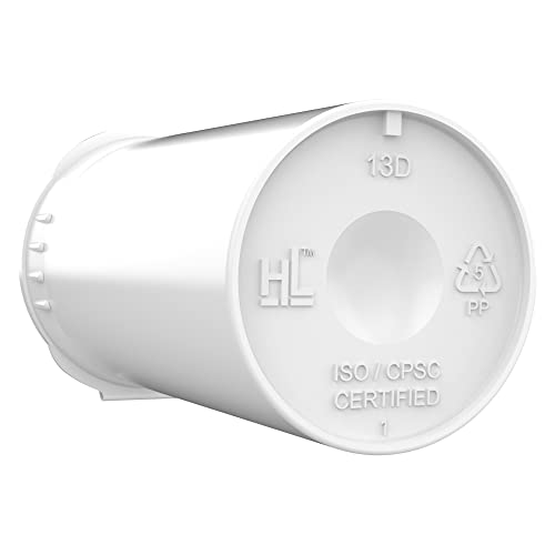 Dragon Chewer 13 Dram CR Plastic Packaging Pop Top Containers - Child Resistant Travel Holder Vial Bottles - 315 qty (White) - color: White