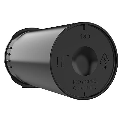 Dragon Chewer 13 Dram CR Plastic Packaging Pop Top Containers - Child Resistant Travel Holder Vial Bottles - 315 qty (Black) - color: Black