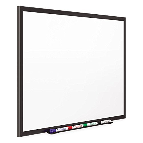 Quartet Magnetic Porcelain Whiteboard, 2' x 3' White Board, Premium, Duramax, Black Aluminum Frame (2543B) - color: Black, size: 36"W x 24"H